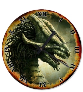 Eski Zeminde Dragon Akarlı Duvar Saati