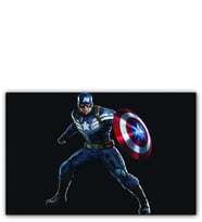 Ahşap Tablo Captain America Siyah Zemin