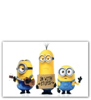 Ahşap Tablo Şarkıcı Minionslar