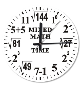 Matematik İşlem Zamanı Ahşap Duvar Saati
