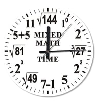 Matematik İşlem Zamanı Ahşap Duvar Saati