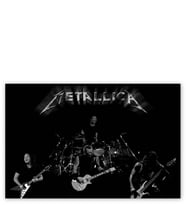 Ahşap Tablo Metallica Rock Grubu Karanlık Arkaplan