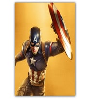 Ahşap Tablo Captain America Sarı Zemin