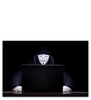Ahşap Tablo Anonymous Hacker İş Başında