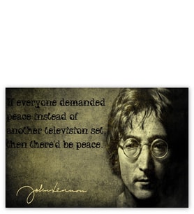 Ahşap Tablo John Lennon Barış Mottosu