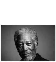 Ahşap Tablo Morgan Freeman Siyah Beyaz Yakın Portre