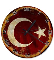 Ay Yıldız Bayrak Retro Duvar Saati