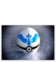 Ahşap Tablo Pokeball Blue Pokemon Go