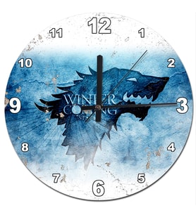 Winter Coming Stark Game Of Thrones Baskılı Duvar Saati