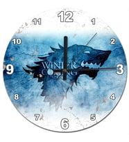 Winter Coming Stark Game Of Thrones Baskılı Duvar Saati