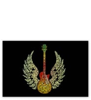 Ahşap Tablo Gitar Melek Kanatları Ve Şarkı Sözleri