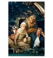 Ahşap Tablo Star Wars Güç Uyanıyorvhan Solo Rey Finn Chewbacca