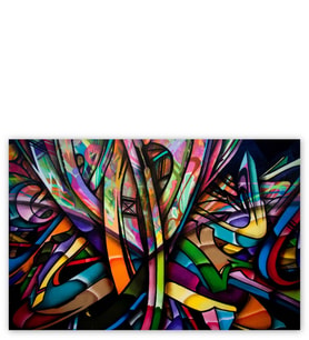 Ahşap Tablo Graffiti İçiçe Renkli Harfler