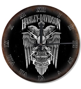 Harley Dayıdson Logosu Roma Rakamlı Desenli Duvar Saati