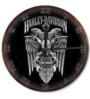Harley Dayıdson Logosu Roma Rakamlı Desenli Duvar Saati