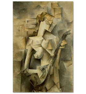 Ahşap Tablo Girl With A Mandolin 1910 By Pablo Picasso