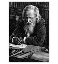 Ahşap Tablo Mendeleev Siyah Beyaz Çalışma