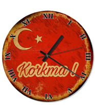 Bayrak Ve Korkma ! Baskılı Duvar Saati