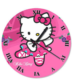 Hello Kitty Pembe Duvar Saati