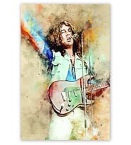 Ahşap Tablo Ian Gillan Sahnede Çizim Görseli