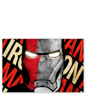 Ahşap Tablo Iron Man Yakın Plan İllüstrasyon