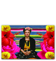 Ahşap Tablo Frida Kahlo Çiçekli