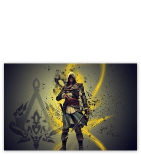 Ahşap Tablo Assassins Creed Suikastçi Ve Sarı Dalgalar