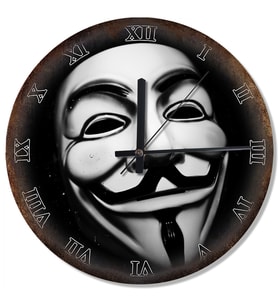 Anonymous Maskesi V For Vendetta Tasarım Duvar Saati