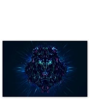 Ahşap Tablo Aslan Dijital Artwork