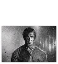 Ahşap Tablo Rambo Last Blood Sylvester Stallone Yağmur Altında