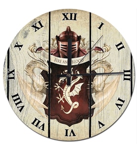 Fire And Blood Desnli Arma Tasarım Duvar Saati