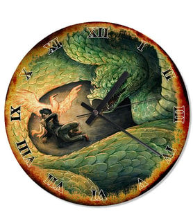 Eski Zeminde Harry Potter Zümrüdüanka Yılan Retro Duvar Saati