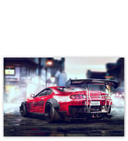 Ahşap Tablo Kırmızı Toyota Supra
