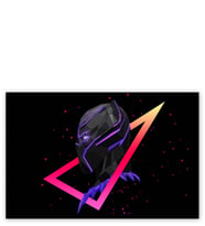 Ahşap Tablo Black Panther Ve Üçgen Low Poly