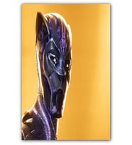Ahşap Tablo Black Panther Sarı Zemin