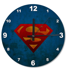 Superman Logo Ahşap Duvar Saati