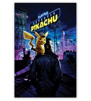 Ahşap Tablo Detective Pikachu Sırtta Geziyor