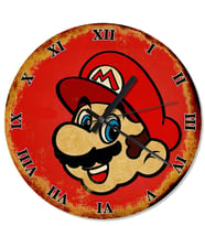 Retro Süper Mario Şekilli Duvar Saati