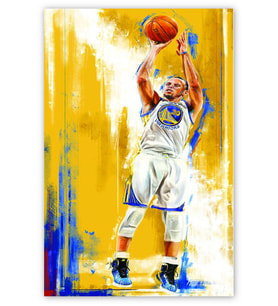 Ahşap Tablo Stephen Curry NBA Boyama