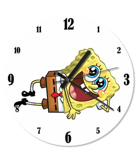 Sünger Bob Desenli Duvar Saati