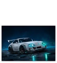 Ahşap Tablo Beyaz Toyota Supra Drift
