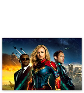 Ahşap Tablo Captain Marvel Brie Larson Samuel Jackson Ve Jude Law