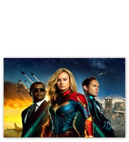 Ahşap Tablo Captain Marvel Brie Larson Samuel Jackson Ve Jude Law