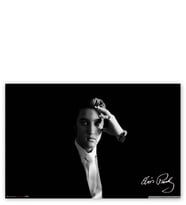 Ahşap Tablo Elvis Presley Siyah Beyaz Karanlık Arkaplan Portre
