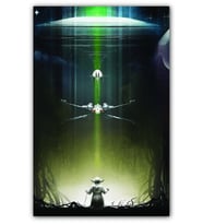 Ahşap Tablo Yoda Gemi Star Wars