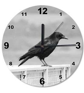 Kara Karga The Crow Ahşap Duvar Saati