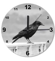 Kara Karga The Crow Ahşap Duvar Saati