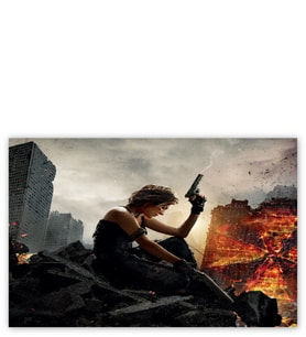 Ahşap Tablo Resident Evil Milla Yıkıntılar Üzerinde