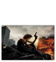 Ahşap Tablo Resident Evil Milla Yıkıntılar Üzerinde