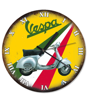 Renkli Yolda Vespa Retro Duvar Saati